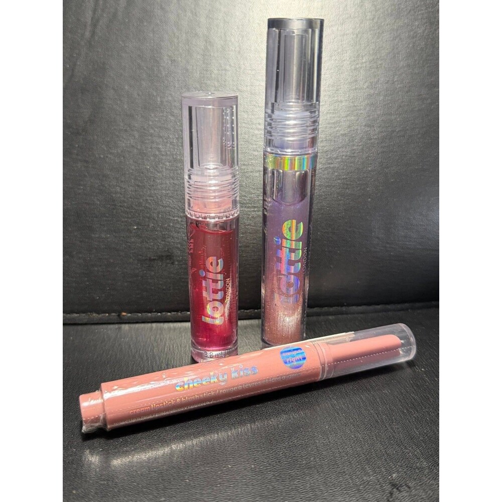 Lottie London 3‑Piece Bundle – Lipglaze Be Proud + Cheeky Kiss Swipe Right + Oil